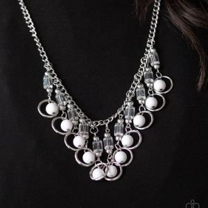 Paparazzi Cool Cascade White Necklace
